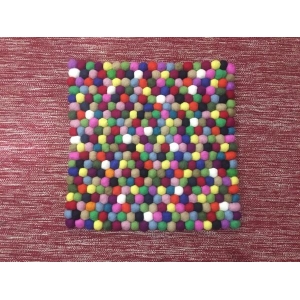 Multi Color 45 Cm x 45 Cm Square Felt Ball Seat/Sofa/Yoga Mat