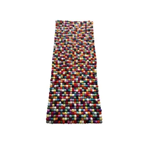 Multi-Color Felt Ball Mat – 45x120 cm Rectangle for Seating, Sofa, or Yoga