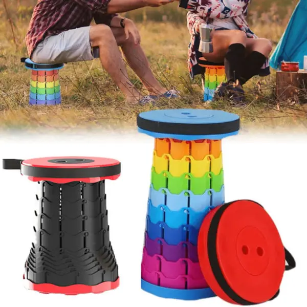 Multi-color Outdoor Furniture Retractable Stool Beach Chairs Portable Stool Lounge Folding Chair Camping Stool Foldable Fishing - Image 3