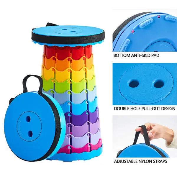 Multi-color Outdoor Furniture Retractable Stool Beach Chairs Portable Stool Lounge Folding Chair Camping Stool Foldable Fishing