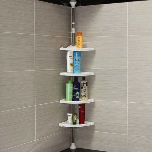 Multi Corner Shelf - 4 Tier Multi Use Rack Corner Shelf Holder Shelves Adjustable Storage Space Saver Organizer Kitchen Bathroom Toilet - Image 2