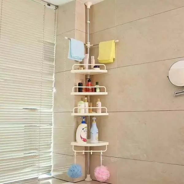 Multi Corner Shelf - 4 Tier Multi Use Rack Corner Shelf Holder Shelves Adjustable Storage Space Saver Organizer Kitchen Bathroom Toilet - Image 4