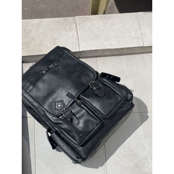 Multi-Pocket Leather Backpack for Men – Durable School, Office & Travel Use - Image 4