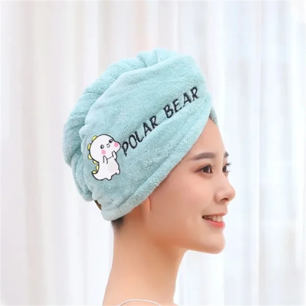 Multicolor Hair Drying Absorbent Microfiber Towel/Dry Shower Caps/Bathrobe Hat/Magic Hair Wrap For Women - Image 5