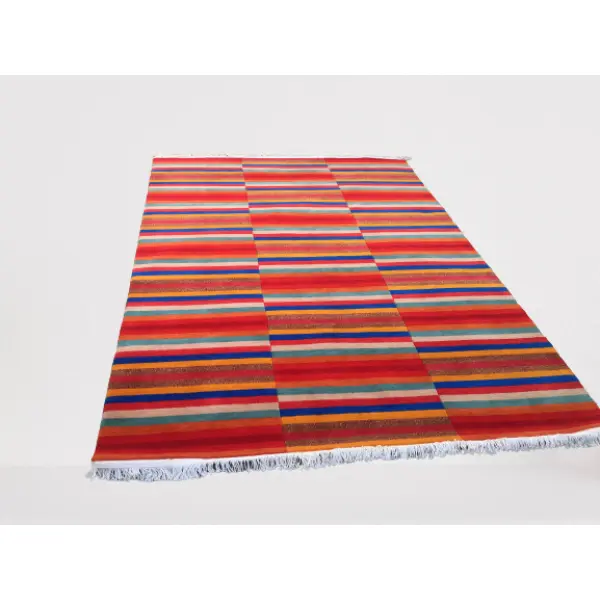 Multicolor Hand-Knotted Nepali Carpet – 5.64 Ft x 7.84 Ft, 60 Knots - Image 4