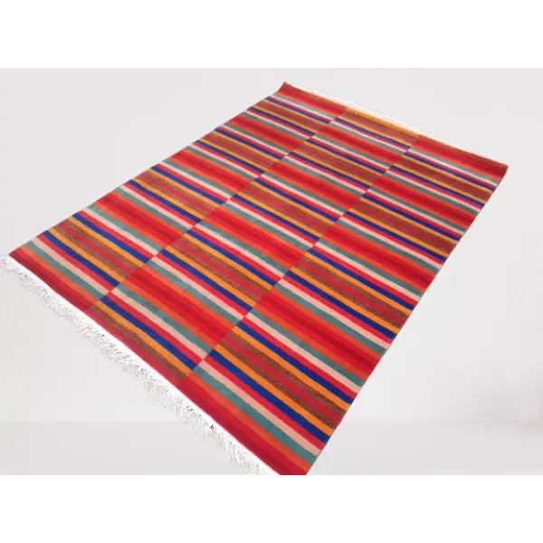 Multicolor Hand-Knotted Nepali Carpet – 5.64 Ft x 7.84 Ft, 60 Knots - Image 5