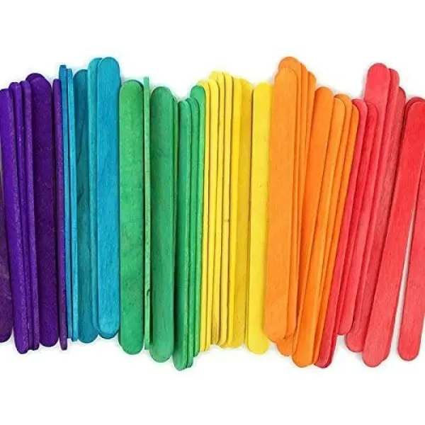Multicolor Wooden Popsicle Sticks For Art & Craft- 49 pcs - Image 3