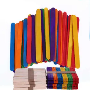 Multicolor Wooden Popsicle Sticks For Art & Craft- 49 pcs