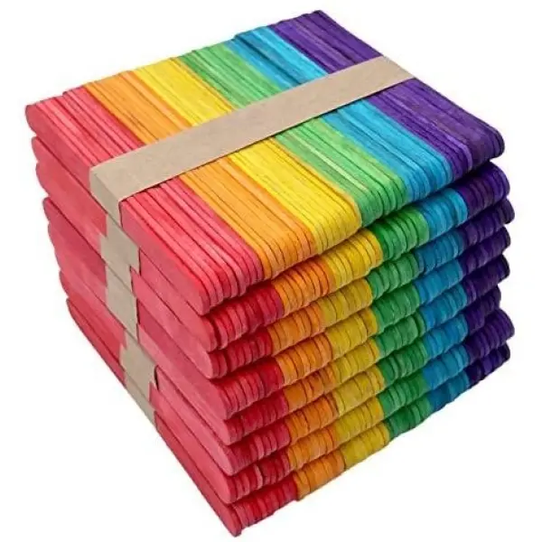 Multicolor Wooden Popsicle Sticks For Art & Craft- 49 pcs - Image 5