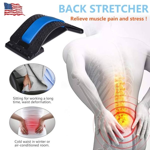 Multifunction Stretcher Spine Pain Relief Acupuncture Lumbar Neck Back Waist Leg Support Cushion Massager Stretcher - Image 5