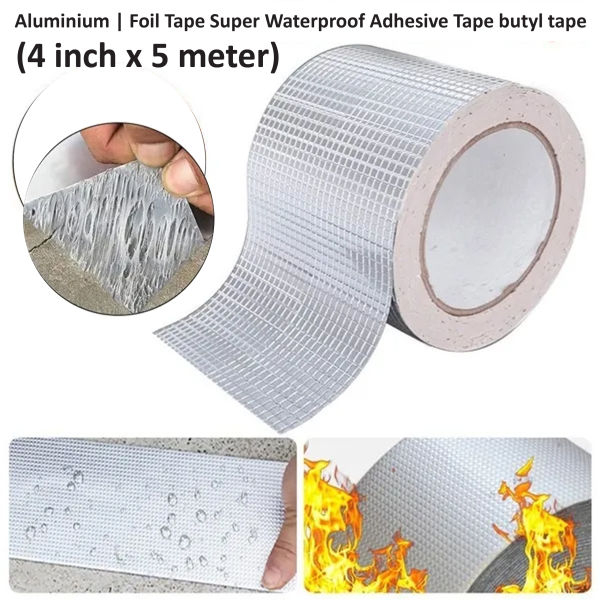 Multifunction Waterproof Aluminum Foil Butyl Sealant Leakage Repair Tape - 5m. - Image 3