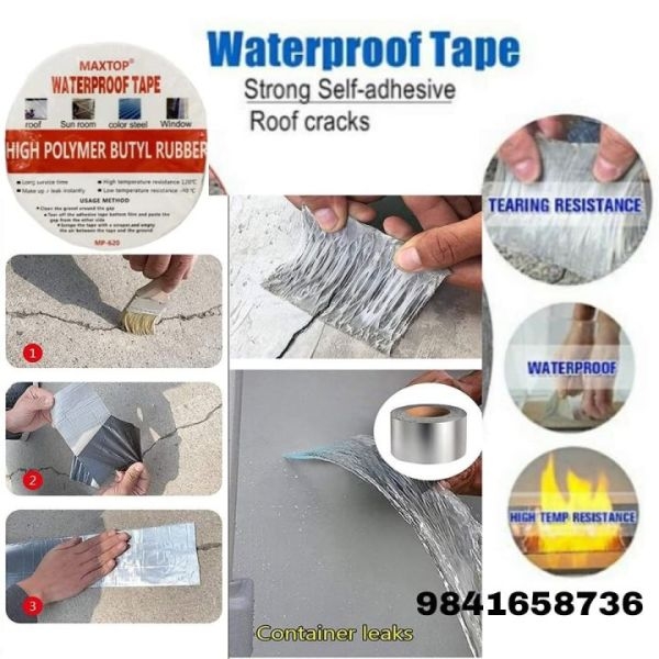 Multifunction Waterproof Aluminum Foil Butyl Sealant Leakage Repair Tape - 5m. - Image 4