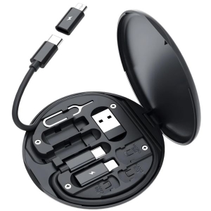 Multifunctional Data Cable Storage Box Adaptor For Lightning, USB-C and Micro-USB Devices Universal Data Transfer Cable