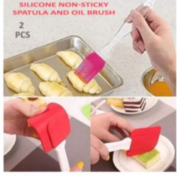 Multipurpose Silicone Spatula And Oil Brush | Nonstick Reusable Dishwasher Safe Silicone Spatula & Oil Brush - Image 2
