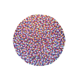 Multy Color 100 Cm x 100 Cm Round Felt Ball Carpet