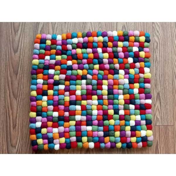 Multy Color 45 Cm x 45 Cm Felt Ball Carpet - Image 2
