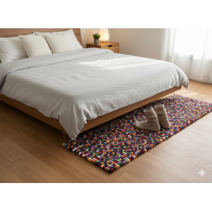 Multy Color Hand felted Rug - 60x180 cm (1.97x5.91 Ft) - Brand New, Rectangle Shape