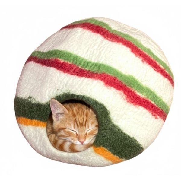 Multy Color Handmade Eco-Friendly Felt Cat House – - Image 2