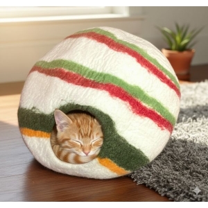 Multy Color Handmade Eco-Friendly Felt Cat House –