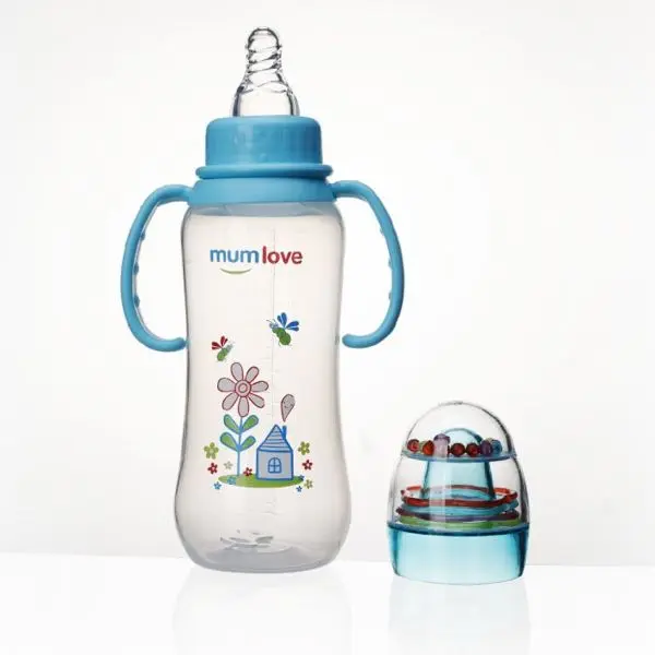 mumlove 300ml Baby Feeding Bottle with Handle And Ring - BPA-Free, Food Grade, Baby Milk Bottle - Image 2