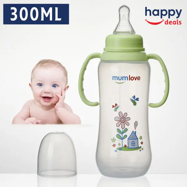 mumlove 300ml Baby Feeding Bottle with Handle And Ring - BPA-Free, Food Grade, Baby Milk Bottle - Image 4