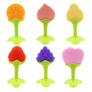 Mumlove Baby Teether Fruit Tooth Glue Food Grade Silicone Soft Teether Molar Stick Bpa Free