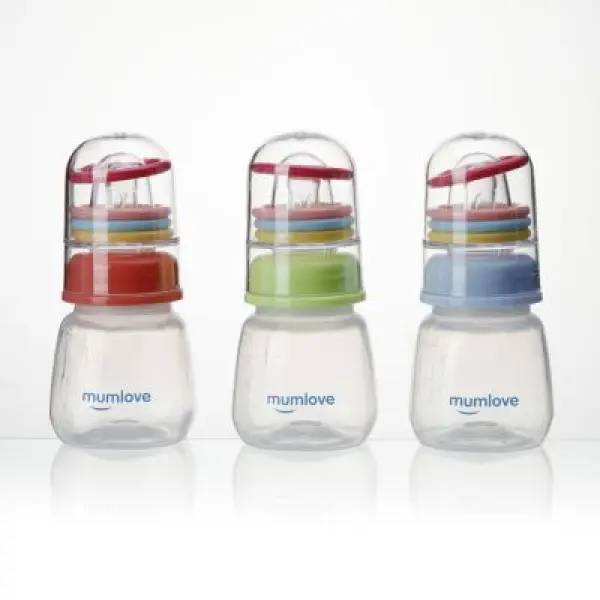 mumlove Best Mum's Options 80ml/3oz BPA-Free PP Baby Feeding Bottle with Food Grade Material and Multi-Color Spout - Image 3