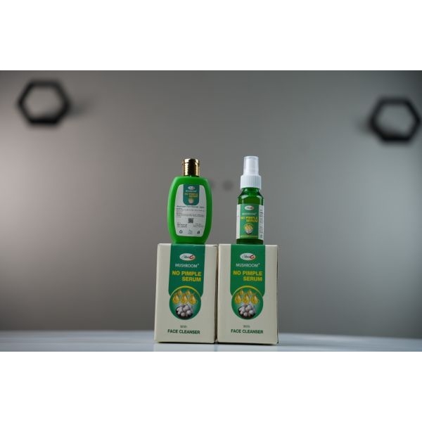 Mushroom No Pimple Serum 150 ml with face cleanser 1.5 month pack - Image 3