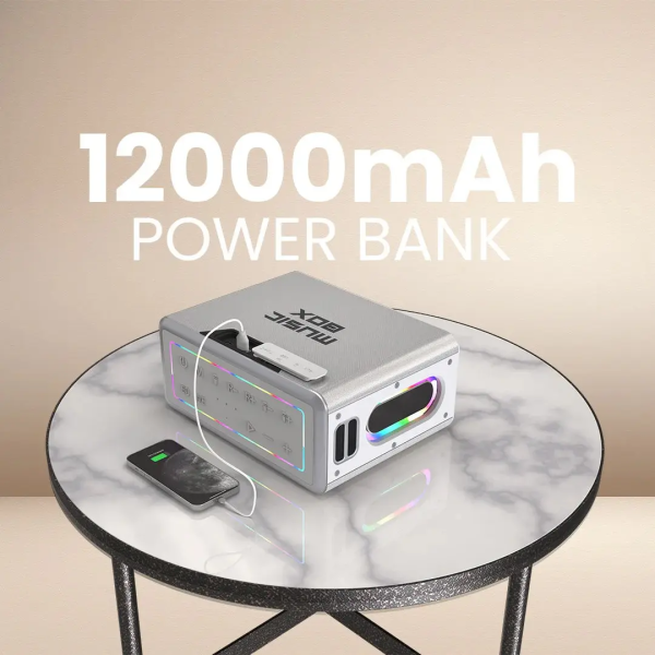 HiFuture MusicBox | TWS Function Karaoke And Bluetooth Speaker | 100W Output | Dual Mic | Built-In-Battery & Powerbank | RGB Lighting | Portable Design - Image 8