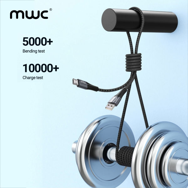 MWC Magnum MAV8C Data Cable | USB-A to USB-Micro (V8) | 30W Fast Charging Cable | Diamond-Shaped Aluminium Allow Braided Material - Image 3