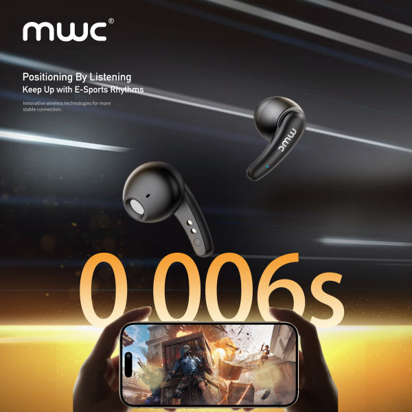 MWC STAR MT1 | Bluetooth 5.4 TWS | Only 6ms Ultra Low Latency | 13mm Driver | Semi In-Ear Gaming Earbuds | Unique & Perfect Design | Mini Size Buds | iPx4 Water Dust & Sweat Resistant | 30Hrs Playback | Available in 3 Colors - Image 4