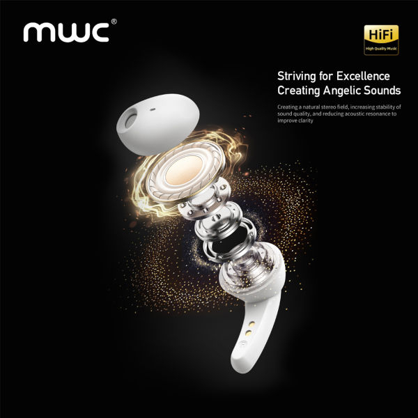 MWC STAR MT1 | Bluetooth 5.4 TWS | Only 6ms Ultra Low Latency | 13mm Driver | Semi In-Ear Gaming Earbuds | Unique & Perfect Design | Mini Size Buds | iPx4 Water Dust & Sweat Resistant | 30Hrs Playback | Available in 3 Colors - Image 5