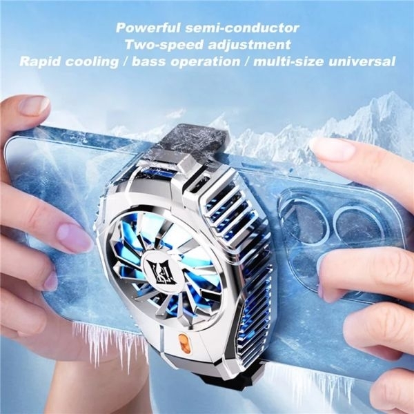 N15 Mobile Phone Cooler Semiconductor Mobile Phone Radiator Game Phone Cooler Portable Cooling Fan Silver - Image 2