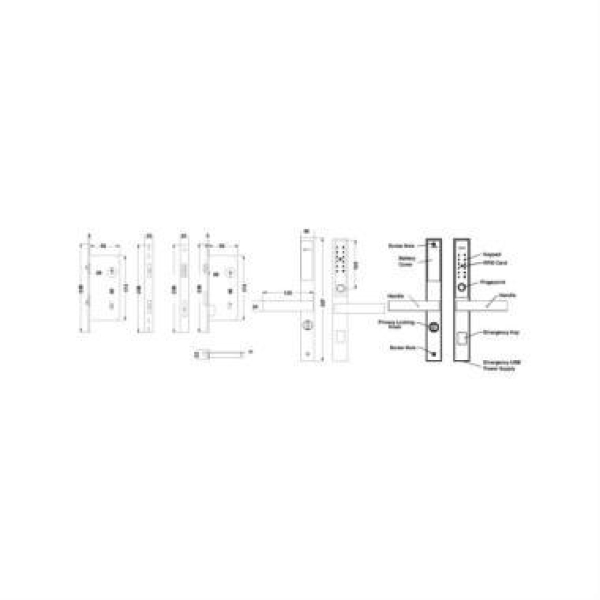 Narrow Style Smart Lock (SW) with 5-way Unlock for Internal Doors | OZ-FDL-33 LIFE SW | Door Thickness: 35-80 mm - Image 4