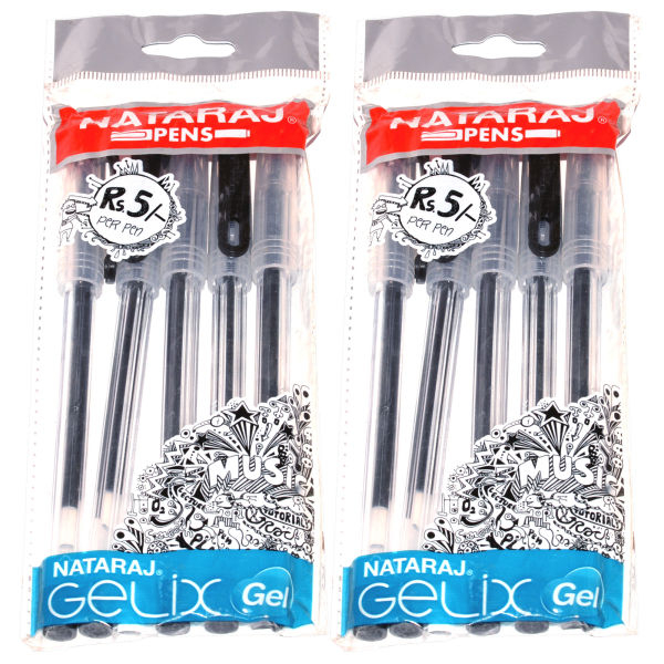 Nataraj Black Gel Pen Set of 10 Pcs - Image 2