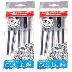 Nataraj Black Gel Pen Set of 10 Pcs