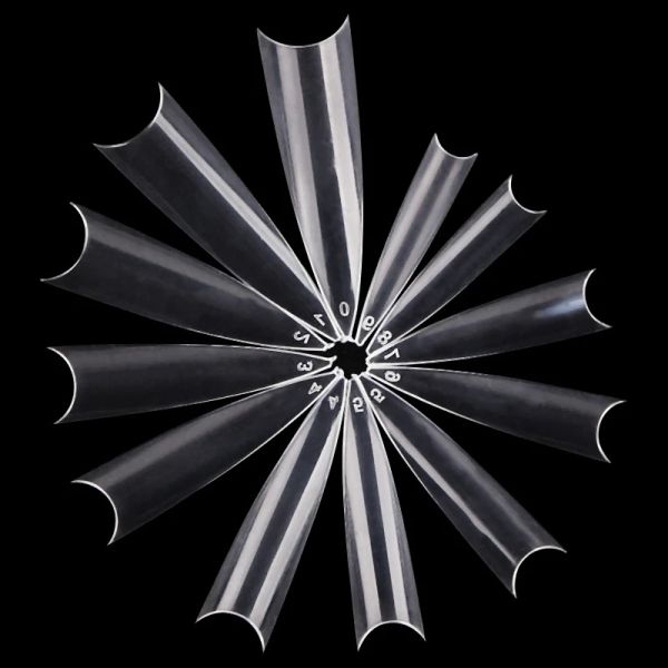 Natural Clear Acrylic False Nail Tips - 500 Pcs - Image 3