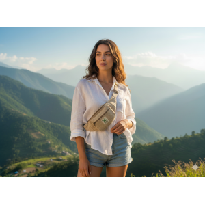 Natural Color Hemp Waist Bag, Money Bag for Unisex