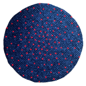 Navy Blue 100 Cm x 100 Cm Round Felt Ball Carpet For Home/Office