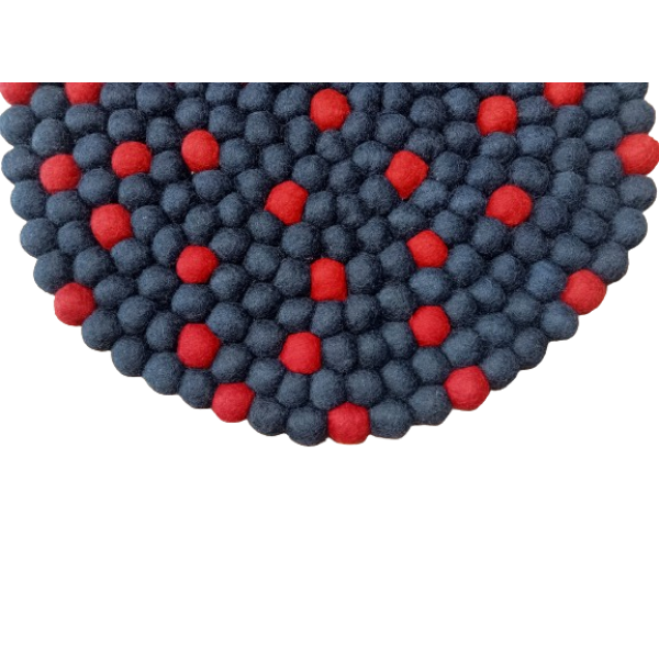 Navy Blue Color 40 Cm x 40 Cm Round Felt Ball Carpet For Home/Office - Image 3