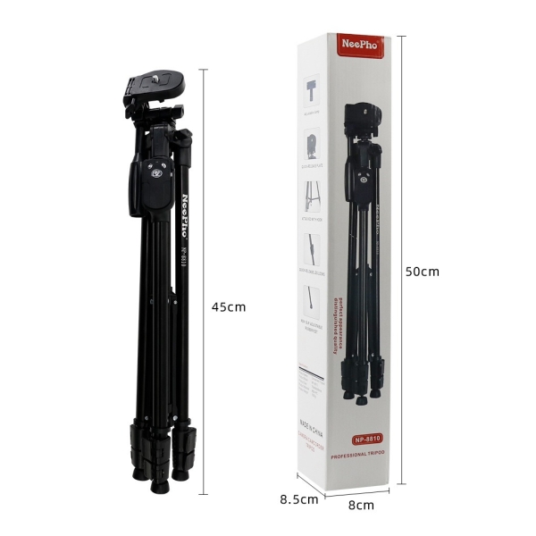 NeePho Camera Tripod High Grade Aluminum Frame with Remote (NP-8810) - Image 3