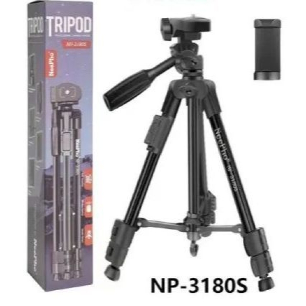 Neepho NP-3180S Professional Heavy Duty Aluminum Alloy Video Stand Tripod Trepied For DSLR, Camera, Mobile, Handy Cam - Image 3