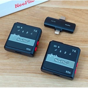 Neepho NP-56 Dual Wireless Microphone – Clip-On Mic for YouTube