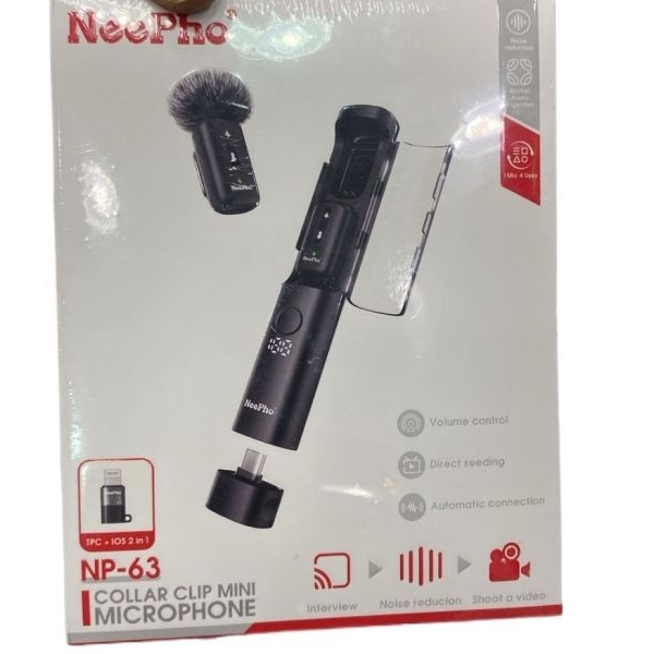 NeePho NP-63 2 In 1 Wireless Lavalier Mircrophone - Image 3