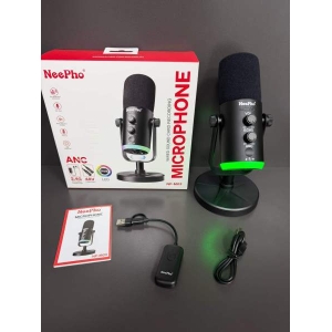 NeePho Np-M03 Wireless Microphone Wired Sound Card Recording | ANC Noise Reduction | Perfect for Podcast