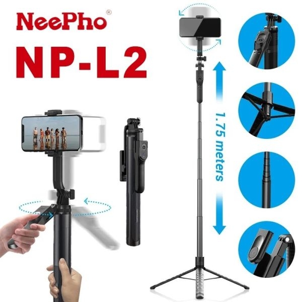 NeePho Selfie Stick NP-L2S,Led Ight,Tripod Stand - Image 5