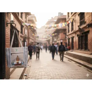 Nepal Print Cotton Shoulder Bag for Women