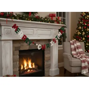Nepalese Hand-Felted Christmas Hanging Garland