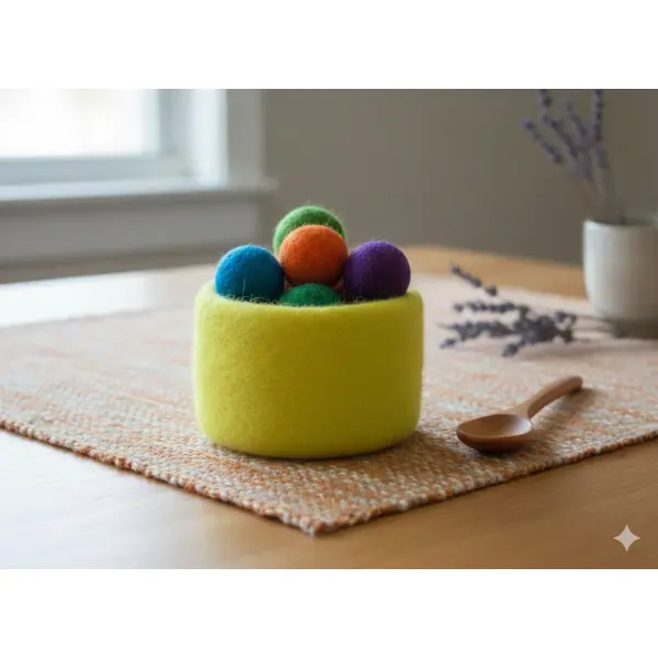 Nepalese Handcrafted Felt Bowl – Perfect for Jewelry, Keys & Coins - Image 2