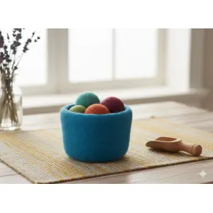 Nepalese Handcrafted Felt Bowl – Perfect for Jewelry, Keys & Coins